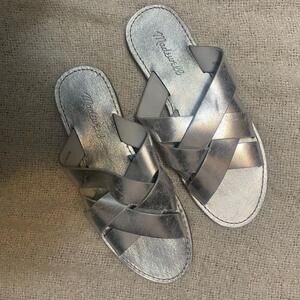 Madewell Silver Slide Sandals